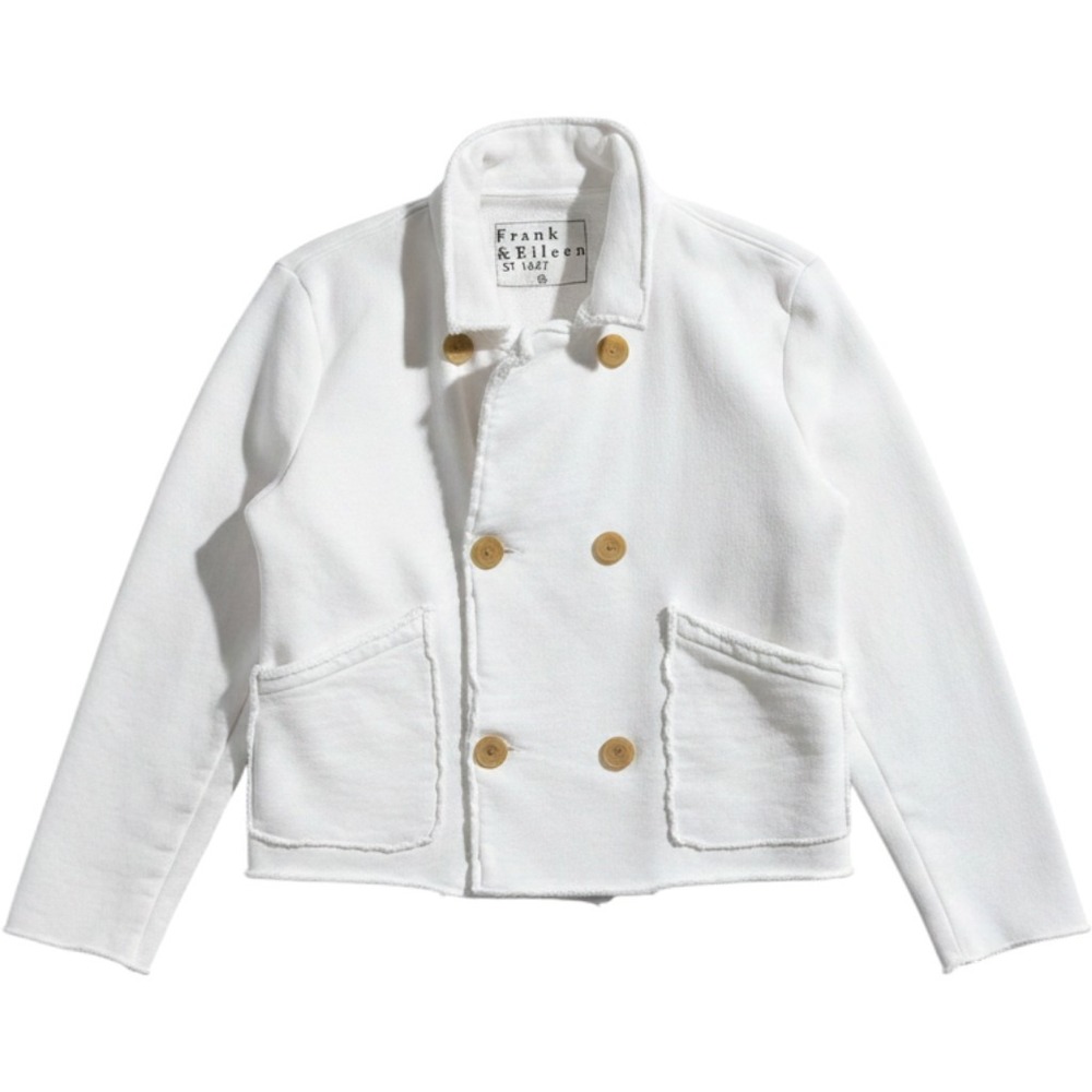 Frank & Eileen Lab Crop Jacket Womens XS White Cotton Fleece Peacoat Designer